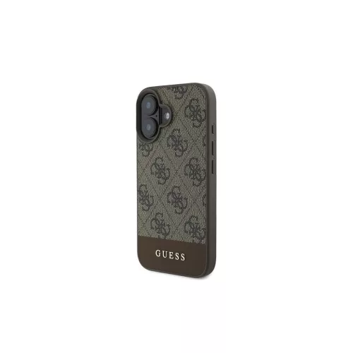 Guess GUHCP16MG4GLBR iPhone 16 Plus 6.7" készülékhez keménytok 4G Bottom Stripe barna