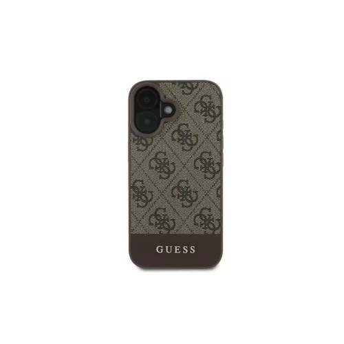 Guess GUHCP16MG4GLBR iPhone 16 Plus 6.7" készülékhez keménytok 4G Bottom Stripe barna