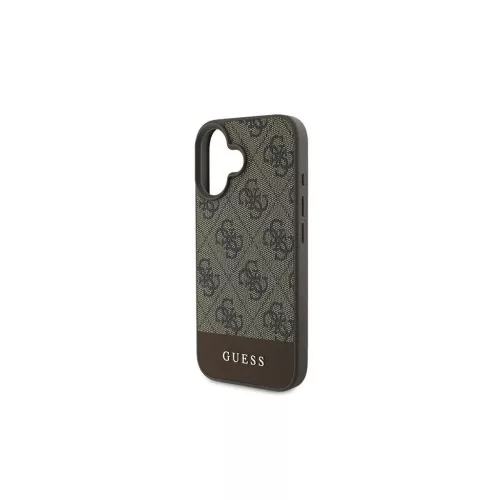 Guess GUHCP16MG4GLBR iPhone 16 Plus 6.7" készülékhez keménytok 4G Bottom Stripe barna