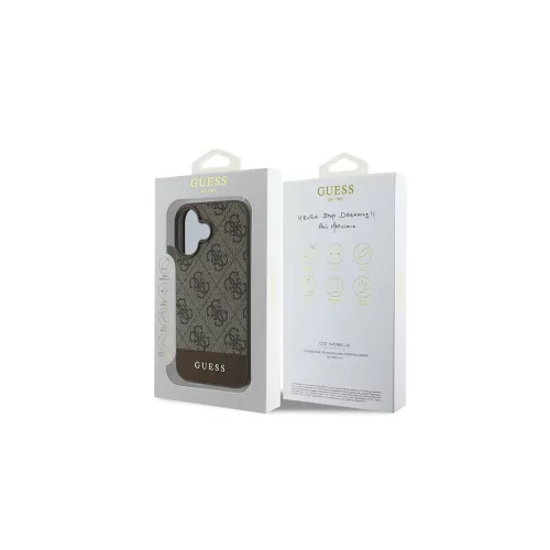 Guess GUHCP16MG4GLBR iPhone 16 Plus 6.7" készülékhez keménytok 4G Bottom Stripe barna