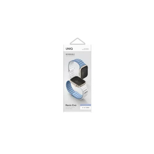 UNIQ óraszíj Revix Evo Apple Watch Series 1-9/SE/SE2/SE3 készülékhez 38/40/41mm fordítható mágneses kék
