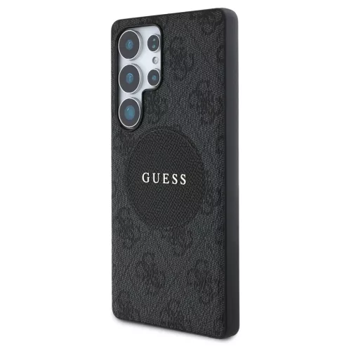 Guess 4G Round Patch Classic Logo MagSafe tok Samsung Galaxy S25 Ultra készülékhez fekete