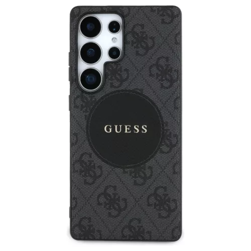 Guess 4G Round Patch Classic Logo MagSafe tok Samsung Galaxy S25 Ultra készülékhez fekete