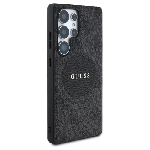Guess 4G Round Patch Classic Logo MagSafe tok Samsung Galaxy S25 Ultra készülékhez fekete