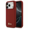 Guess Silicone Script Metal Logo MagSafe tok iPhone 17 Pro készülékhez magenta