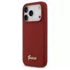 Guess Silicone Script Metal Logo MagSafe tok iPhone 17 Pro készülékhez magenta