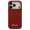 Guess Silicone Script Metal Logo MagSafe tok iPhone 17 Pro készülékhez magenta