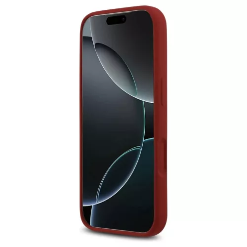 Guess Silicone Script Metal Logo MagSafe tok iPhone 17 Pro készülékhez magenta