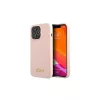 Guess GUHMP13LLSLMGLP iPhone 13 Pro / 13 6,1 készülékhez Silicone Script Gold Lo világos rózsaszín kemény tok