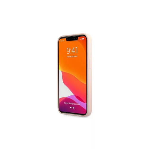 Guess GUHMP13LLSLMGLP iPhone 13 Pro / 13 6,1 készülékhez Silicone Script Gold Lo világos rózsaszín kemény tok