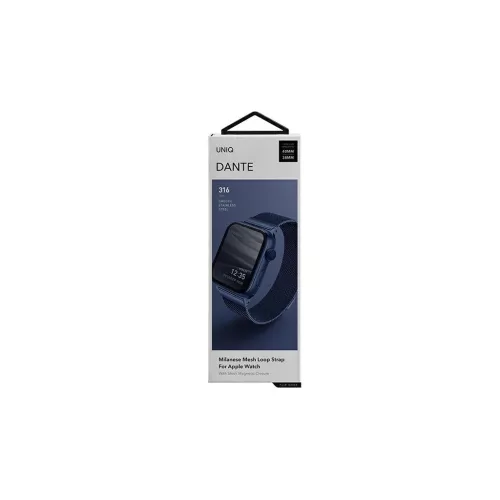 UNIQ Dante Strap Apple Watch Series 1/2/3/4/5/6/7/8/SE/SE2/SE3 készülékhez 38/40/41mm Stainless Steel kék