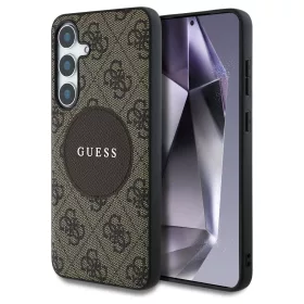   Guess 4G Round Patch Classic Logo MagSafe tok Samsung Galaxy S25+ készülékhez barna