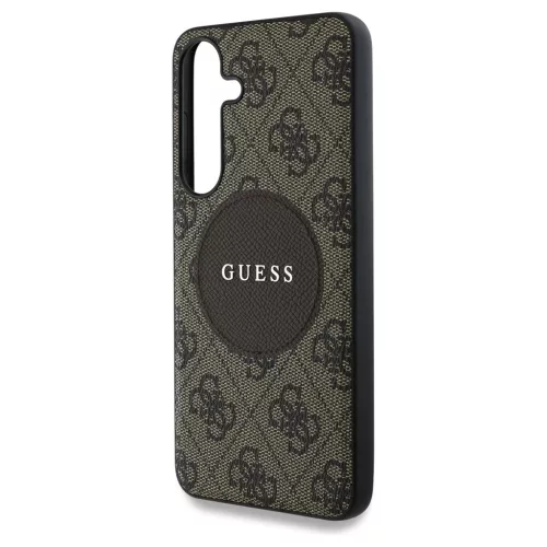 Guess 4G Round Patch Classic Logo MagSafe tok Samsung Galaxy S25+ készülékhez barna