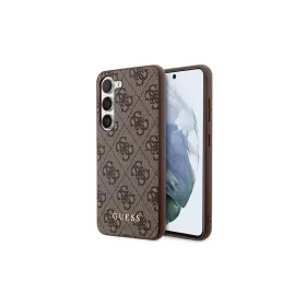   Guess GUHCS23SG4GFBR kemény tok 4G Metal Gold Logo Samsung Galaxy S23 S911 készülékhez barna