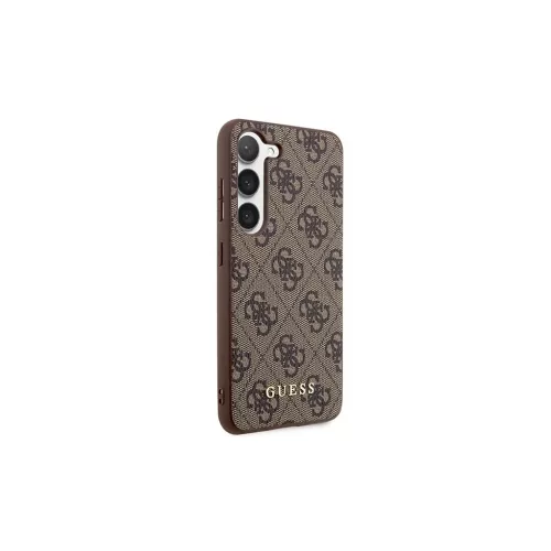 Guess GUHCS23SG4GFBR kemény tok 4G Metal Gold Logo Samsung Galaxy S23 S911 készülékhez barna