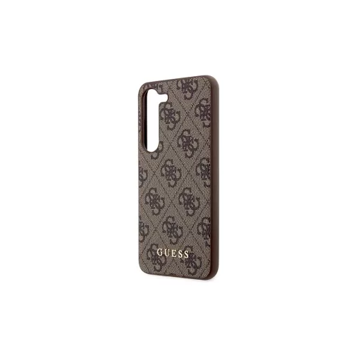 Guess GUHCS23SG4GFBR kemény tok 4G Metal Gold Logo Samsung Galaxy S23 S911 készülékhez barna
