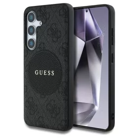   Case Guess 4G Round Patch Classic Logo MagSafe tok Samsung Galaxy S25 Plus készülékhez fekete