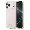 Guess Silicone Script Metal Logo MagSafe tok iPhone 17 Pro Max készülékhez rózsaszín
