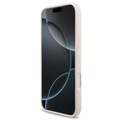 Guess Silicone Script Metal Logo MagSafe tok iPhone 17 Pro Max készülékhez rózsaszín