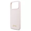 Guess Silicone Script Metal Logo MagSafe tok iPhone 17 Pro Max készülékhez rózsaszín
