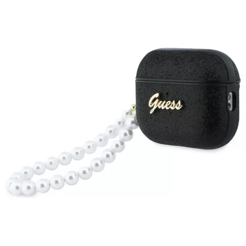 Guess Glitter Pearl Strap tok AirPods Pro 3 készülékhez fekete