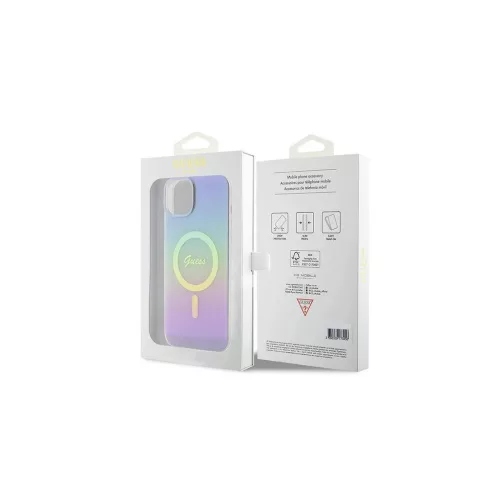 Guess GUHMP15MHITSU iPhone 15 Plus/14 Plus 6,7” készülékhez keménytok IML Iridescent MagSafe lila