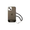 Guess GUHCP14MHGCOHK iPhone 14 Plus / 15 Plus 6.7" készülékhez kemény tok Translucent Pearl Strap fekete