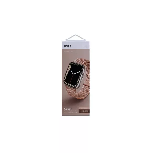 UNIQ Aspen szíj Apple Watch készülékhez 40/38/41 mm Series 1/2/3/4/5/6/7/8/SE/SE2/SE3 Braided DE citromrózsaszín