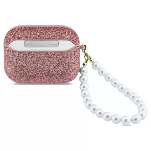 Case Guess Glitter Pearl szíj az AirPods Pro 3 készülékhez rózsaszín