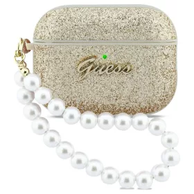   Case Guess Glitter Pearl pánt AirPods Pro 3 készülékhez arany