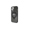Guess GUHMP15MHRSGSK iPhone 15 Plus/14 Plus (6.7") készülékhez kemény tok Ring Stand Script Glitter Ma fekete