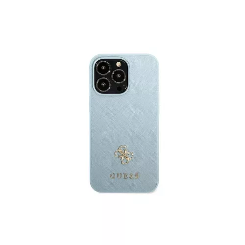 Guess GUHCP13LPS4MB iPhone 13 Pro/13 6,1" készülékhez Saffiano 4G Small Metal Logo kemény tok kék