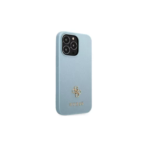 Guess GUHCP13LPS4MB iPhone 13 Pro/13 6,1" készülékhez Saffiano 4G Small Metal Logo kemény tok kék