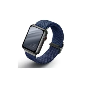   UNIQ Aspen Strap Apple Watch 40/38/41 mm Series 1/2/3/4/5/6/7/8/SE/SE2/SE3 készülékhez szíj, Braided oxford kék