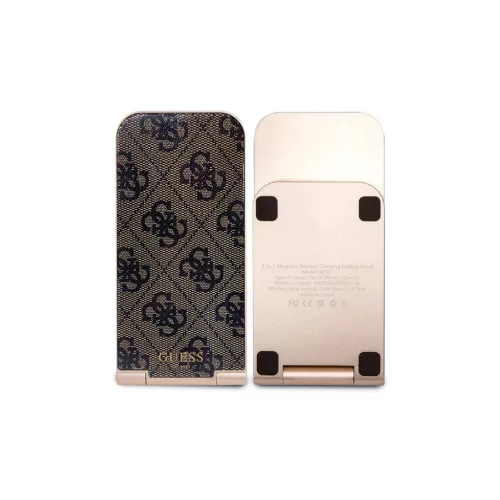 Guess összecsukható táska induction 2in1 GUDCFAL4PEGW 15W 4G Pattern MagSafe barna
