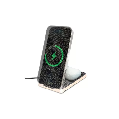 Guess összecsukható táska induction 2in1 GUDCFAL4PEGW 15W 4G Pattern MagSafe barna