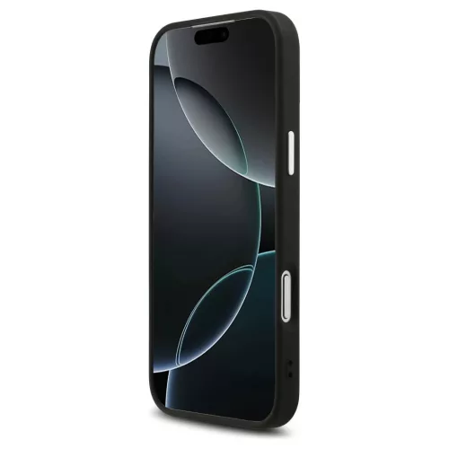 Guess Glitter Triangle Logo MagSafe tok iPhone 17 Pro Max készülékhez fekete