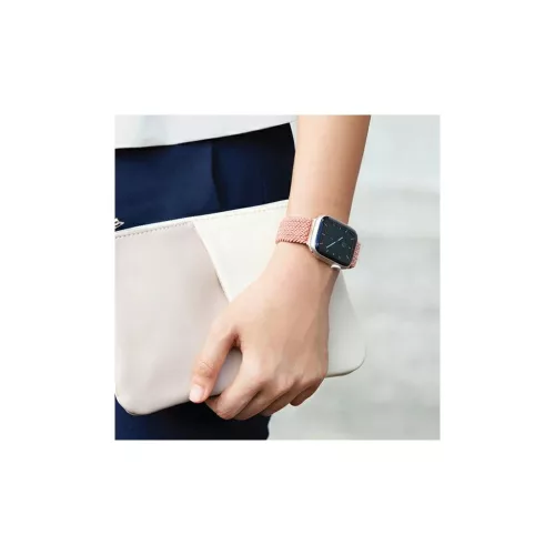 UNIQ Aspen Strap Apple Watch 40/38/41 mm Series 1/2/3/4/5/6/7/8/SE/SE2/SE3 készülékhez fonott grapefruit rózsaszín