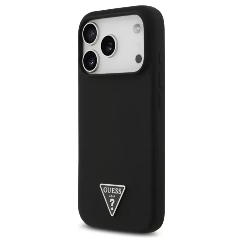 Guess Silicone Triangle Logo MagSafe tok iPhone 17 Pro készülékhez fekete