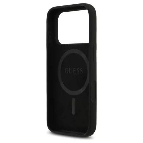 Guess Silicone Triangle Logo MagSafe tok iPhone 17 Pro készülékhez fekete