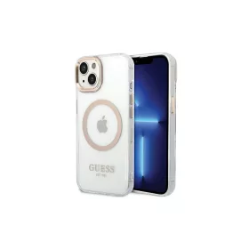   Guess GUHMP15MHTRMD iPhone 15 Plus / 14 Plus készülékhez 6,7 hüvelykes merev tok Metal Outline Magsafe arany