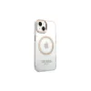 Guess GUHMP15MHTRMD iPhone 15 Plus / 14 Plus készülékhez 6,7 hüvelykes merev tok Metal Outline Magsafe arany