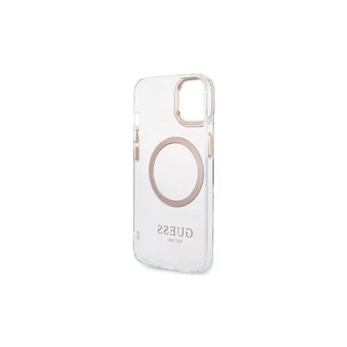 Guess GUHMP15MHTRMD iPhone 15 Plus / 14 Plus készülékhez 6,7 hüvelykes merev tok Metal Outline Magsafe arany