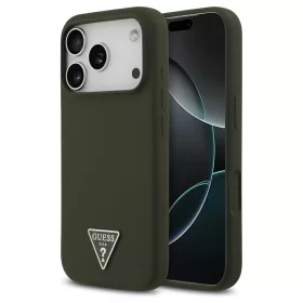   Tok Guess szilikon Triangle Logo MagSafe iPhone 17 Pro készülékhez khaki