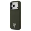 Tok Guess szilikon Triangle Logo MagSafe iPhone 17 Pro készülékhez khaki