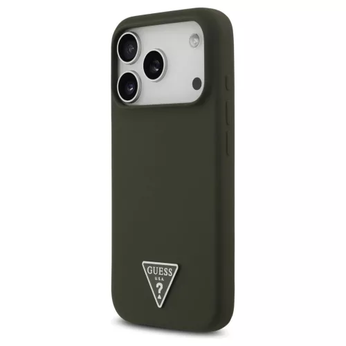 Tok Guess szilikon Triangle Logo MagSafe iPhone 17 Pro készülékhez khaki