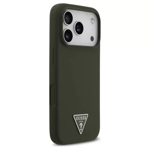 Tok Guess szilikon Triangle Logo MagSafe iPhone 17 Pro készülékhez khaki