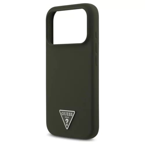 Tok Guess szilikon Triangle Logo MagSafe iPhone 17 Pro készülékhez khaki