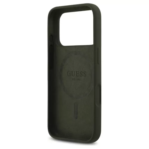 Tok Guess szilikon Triangle Logo MagSafe iPhone 17 Pro készülékhez khaki