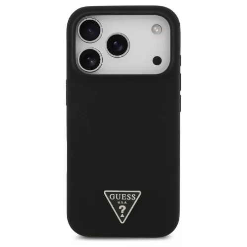 Tok Guess Silicone Triangle Logo MagSafe iPhone 17 Pro Max készülékhez fekete